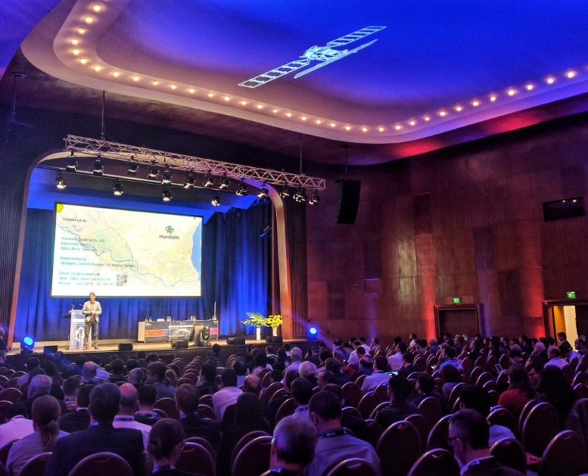 Markus Neteler speaking at ESA BIDS conference 2019