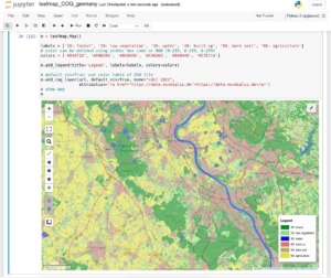 Analysing data in a Jupyter notebook with actinia and leafmap